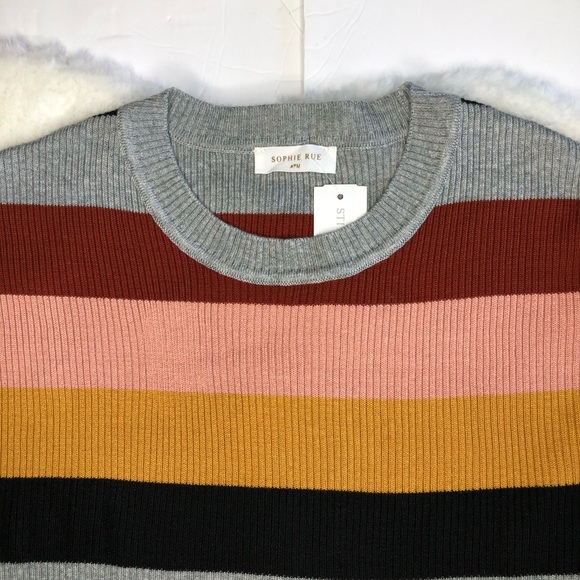 NWT Sophie Rue Demanda Striped Crewneck Sweater  M - Picture 5 of 10